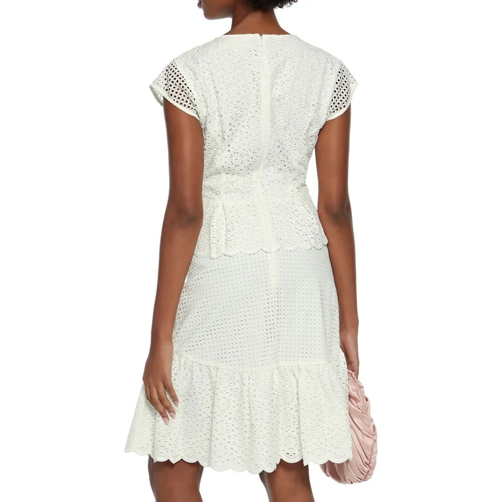 👗 DVF! Designer Diane Von Furstenberg sz 16 eyelet peplum dress - Picture 2 of 5